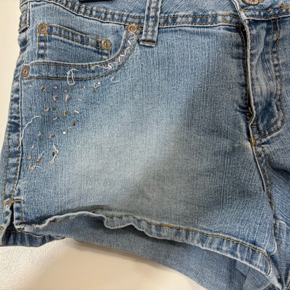 Angels Light Blue Denim Shorts - Picture 3 of 9